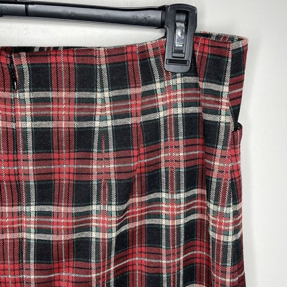 LOFT Skirt Womens 12 Petite 12P Red Black Plaid Mini Skirt Pockets - Picture 4 of 6